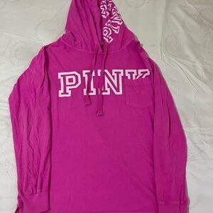 Victoria's Secret Pink Hooded Long Sleeve Shirt Women’s Size XS
